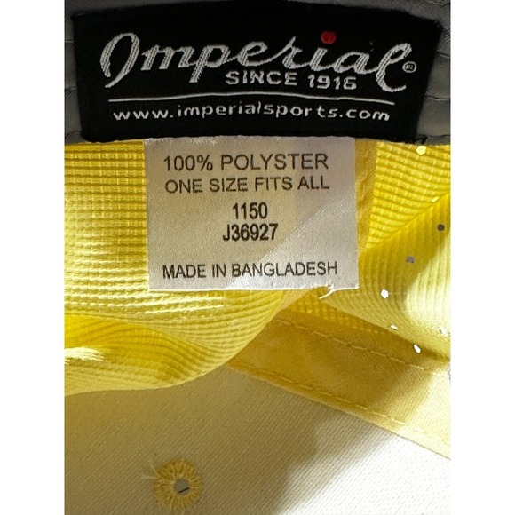 Tomahawk Hills Golf Course Hat Cap Imperial One Size Yellow Adjustable Vented - Picture 5 of 5